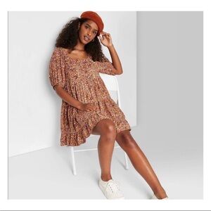 Wild Fable Large Floral Peasant Dress